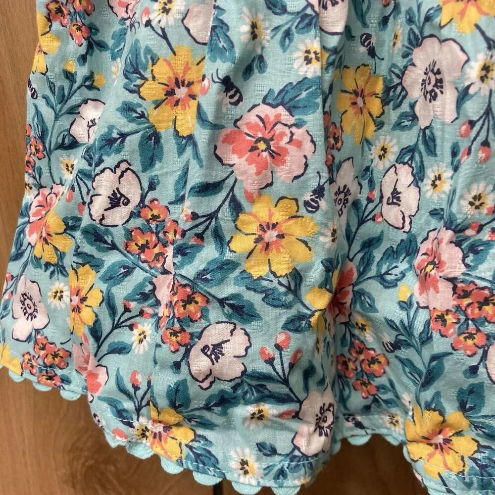 NWT TOMMY BAHAMA blue multicolor floral flutter sleeves baby girl dress 24M